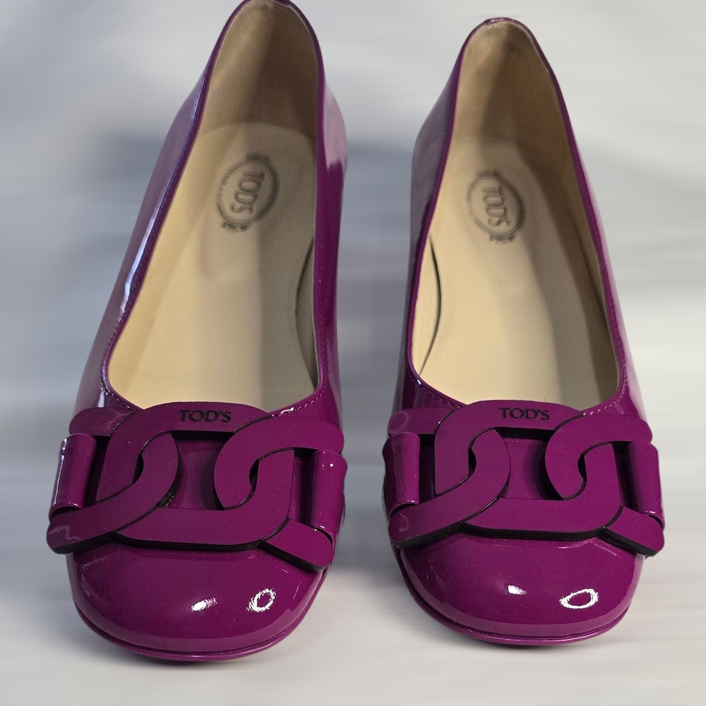 💎Tod's Women's Pink Patent Leather Ballet Flats💎 NEW WITHOUT BOX - Picture 8 of 13